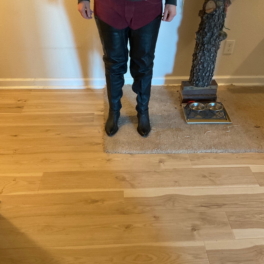 Garter Boots Black Leather Women’s 7 /32” Tall